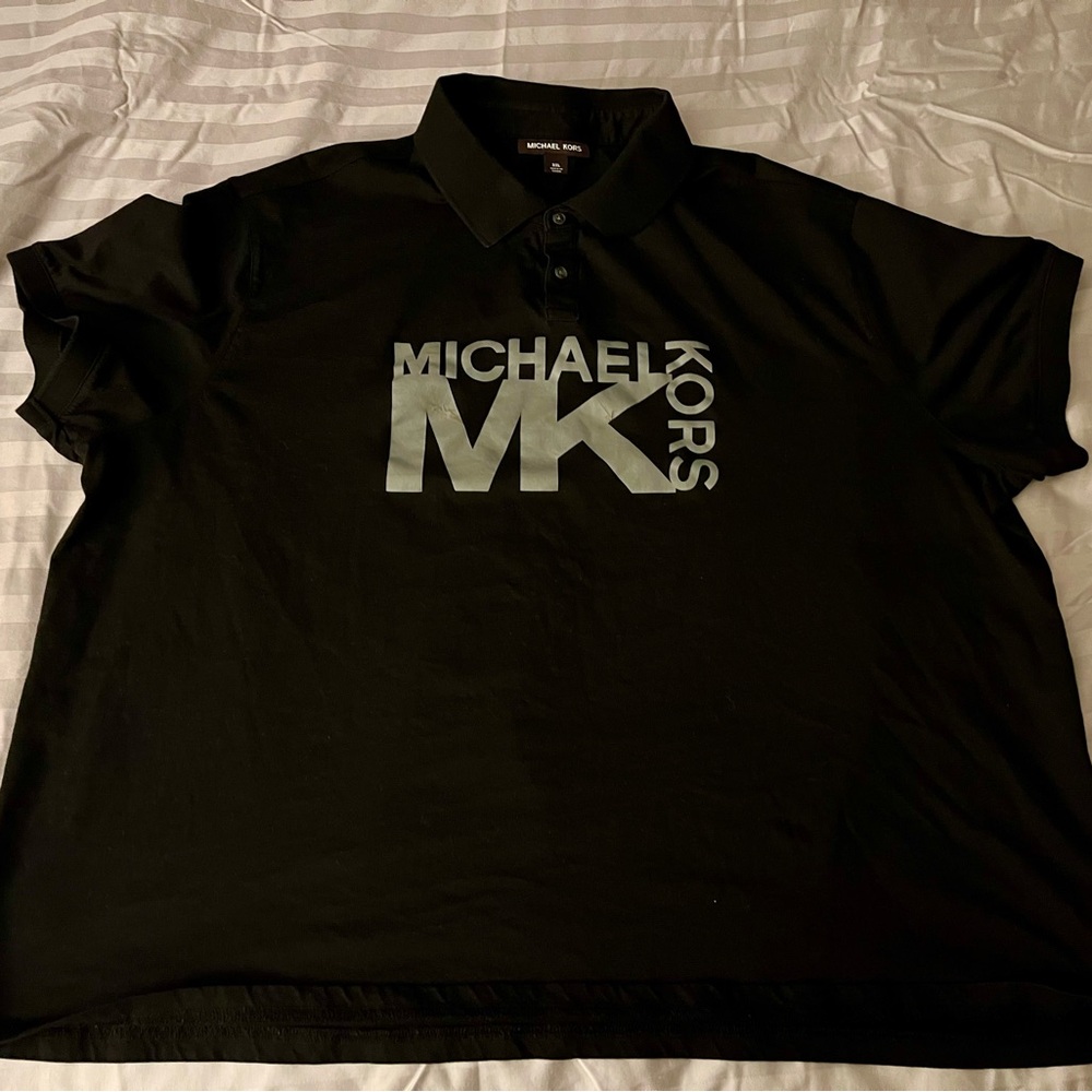 Michael Kors Black Polo with Silver Logo